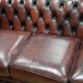 Oxblood Leather Chesterfield Three-Seater Sofa Image 4