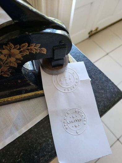 Antique cast Iron press / company seal stamps