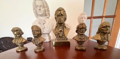 Brass and Alabaster Classical Composers Bust Collection