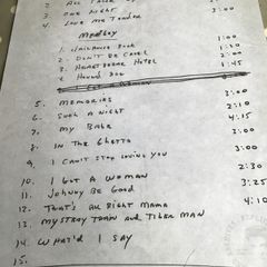 Elvis Memorabilia - Set list from Elvis Concert July 1969