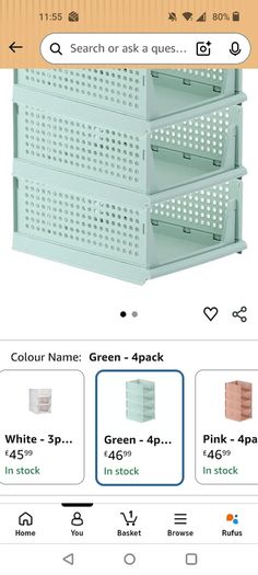 Stackable storage baskets