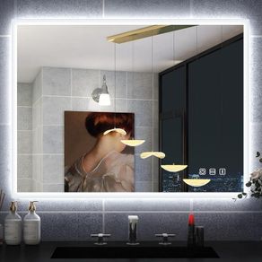 LED Illuminated Bathroom Mirror anti fog and Bluetooth