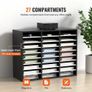 27 Compartments Wood Literature Organizer, Adjustable Shelves, Medium Density Fiberboard Mail Center, Office Home School Storage for Files, Image 2