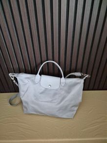 Longchamp grey lepliage 2 way bag