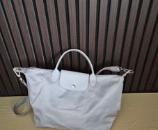 Longchamp grey lepliage 2 way bag