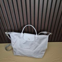 Longchamp grey lepliage 2 way bag