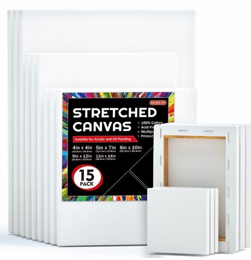 Painting Canvas Panels, Set of 24, Blank Canvas Boards for Acrylic Oil Water Painting 5x7 inch, 8x10 inch, 11x14inch (8 of Each)
