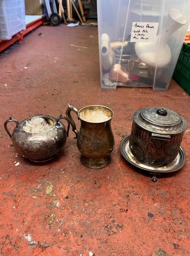 Mixed Candleholders, Pewter & Silver Styling Props