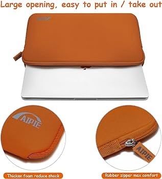 NEW SALE | Laptop Sleeve 15-15.6 Inch Laptop Case for Gaming PC Bump Absorb Briefcase Carrying Bag Compatible with MacBook, Acer, Asus, Dell, Lenovo, Microsoft, HP Durable Notebook Cover, Orange