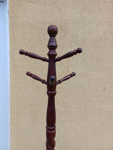 Vintage Mahogany Barley Twist Coat Hanger