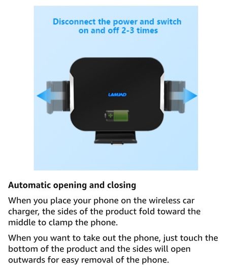 Dual Coils Fast Wireless Car Charger, LAMJAD 15W Smart Qi Car Mount Phone Holder for Air Vent&Dashboard, Compatible with Galaxy z Fold 5/4/3/2/13 Series/iPhone 8/X/11/12 Series/Pixel 6/Samsung S22 Ultra
