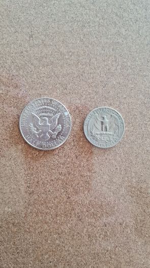 1968 D. Half Dollar Kennedy and 1969 Liberty quarter dollar