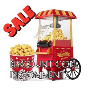 Popcorn Maker 1200W, Home Hot Air Popcorn Machine, Healthy & Fat-Free, Easy to Clean & Use, Best Theater Popcorn Popper for Movie Night,Parties, Kids Birthday Party Favorites, Red (FREE SHIPPING)