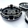 Set/4x 61mm Gloss BLACK 3D AUDI alloy wheel centre caps cap  4M0601170JG3 Hub Cover Image 8