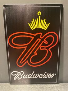 Budweiser Neon style Tin Metal Sign
