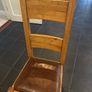 Reduced to sell  4 solid kitchen chairs with brown leather seats Image 4