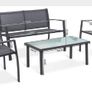 4-piece Garden furniture sets for indoor and outdoor use Garden lounge with tea table, sofa and chairs Black Image 2