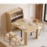 Extendable Dining Table, Natural, Rustic Style With Sideboard Image 6
