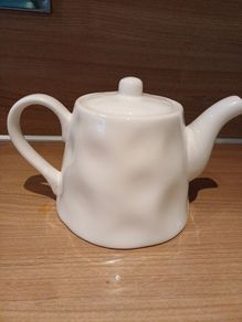New Large  White Ceramic Teapot