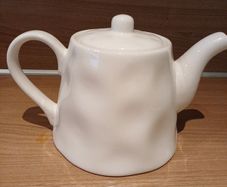 New Large  White Ceramic Teapot