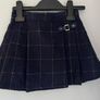 Tesco F+F girls navy & gold metallic check kilt & matching top Age 3-4 EUC Image 3