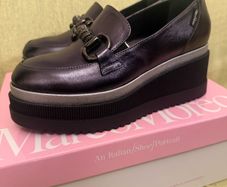 Marco Moreo real leather platform loafers (space grey)