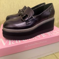Marco Moreo real leather platform loafers (space grey)