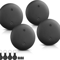 Air Tracker Tags-4 Pack, Bluetooth Tracker Works with Apple Find My APP (iOS Only), Smart Tag with Protective Case, Keys Finder and Item Finder for Luggage, Backpack, Suitcases, Replaceable Battery