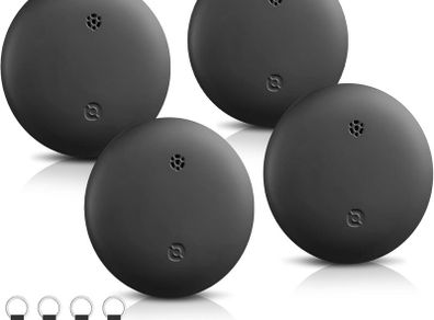 Air Tracker Tags-4 Pack, Bluetooth Tracker Works with Apple Find My APP (iOS Only), Smart Tag with Protective Case, Keys Finder and Item Finder for Luggage, Backpack, Suitcases, Replaceable Battery