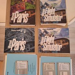 Microsoft Flight Simulator 5.0 Big Box + Paris Scenery MS-DOS Floppy CIB Retro PC