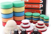 Polishing Pads for Drill, 36PCS 25mm/50mm/80mm Polishing Sponge Wool Buffing Pads Set for Car Polishers Polishing Machine with 1pcs M14 Drill Adapter for Polishing, Sanding, Waxing