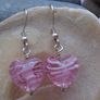 Jewellery set, Glass heart necklace.earrings,Silver jewellery.Valentines Day Image 8