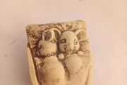 vintage ceramic two mouse sleeping in nut shell antique ceramic Pottery figurine