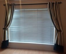 Black Metal Curtain Pole & Tiebacks