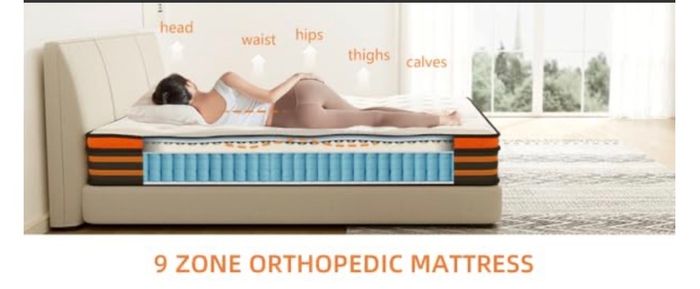 5FT King Size Mattress, 10 Inch 9 Zone Hybrid Orthopedic Mattresses King Mattress Gel Wave Memory Foam Pocket Sprung Mattress for Pressure Relief Motion Separation & Edge Support, 150x200x25cm