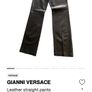 VERSACE Midnight Blu Lamb Leather Mix Contemporary Trousers Sz 44 IT (Fit 10UK) - Rrp 795 (New) Image 2