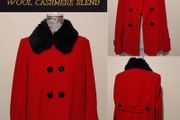 Cashmere Wool Red Occasion coat Jacket