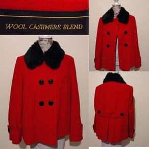 Cashmere Wool Red Occasion coat Jacket