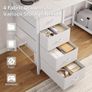 Computer Desk with 4 Drawers & Power Outlets USB Type-C Port, Monitor Stand Storage Shelves Image 3