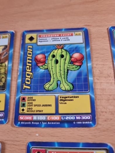 13 Champion level Digimon cards. 1999.