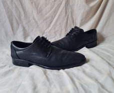 ecco tray tech single toe shoes Size 9 eu 44 black leather in good condition