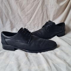 ecco tray tech single toe shoes Size 9 eu 44 black leather in good condition