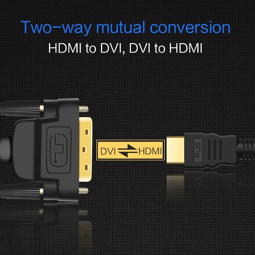 FSU 3M HDMI (Male) to DVI-D (24+1) Dual Link (Male) 1080P 3D Gold-Plated Cable (Brand New/Warranty)