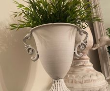 ShabbyChic Urn with Greenery