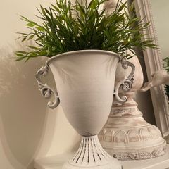 ShabbyChic Urn with Greenery