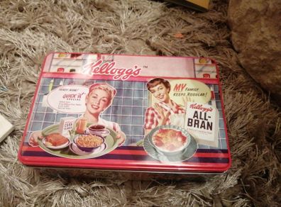 vintage/retro style kelloggs storage tin