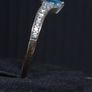 Vintage 9ct White Gold Blue Heart Ring Image 4