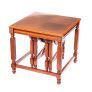 Mahogany Nest Of Three Tables, Raised On Block Legs With Understretcher Image 7