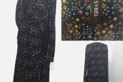 Black Multicoloured Geometric Floral Print Long Sleeve  Jersey Dress Uk 26 BNWTS price includes postage