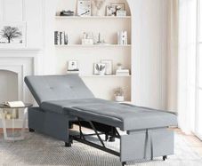 Sofa Bed Light grey 194 x 67 x 37 cm Fabric